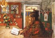 Carl Larsson Karin,Reading oil painting artist